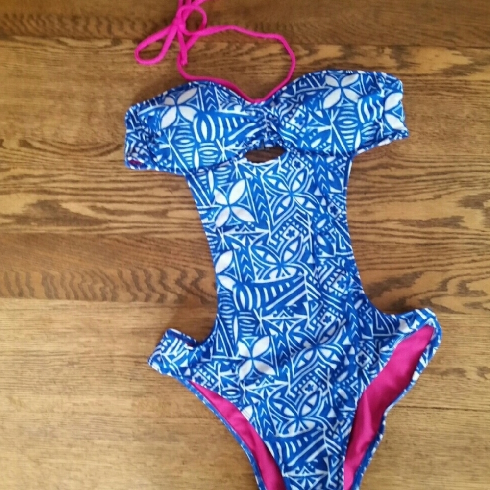 Blue Floral Hollister swimsuit